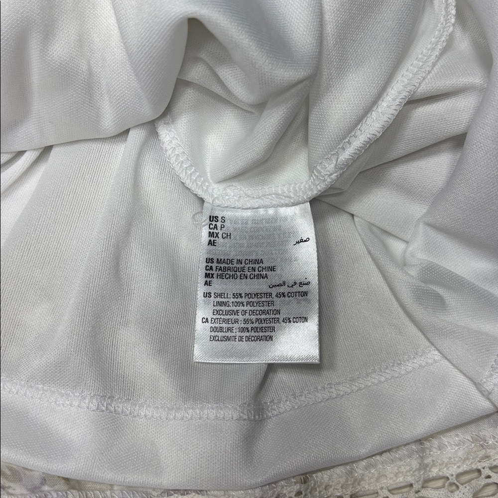 “And Now This” Crochet Trim Empire Waist Floral Maxi Dress White/Lilac NWT SizeS - Picture 12 of 12
